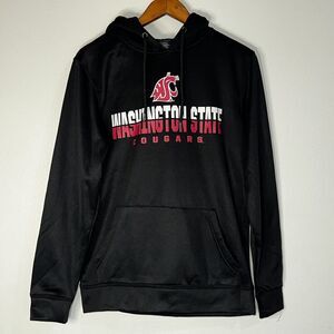 Washington State Cougars Hoodie Mens Small Black‎ NCAA Pullover Sweatshirt WSU